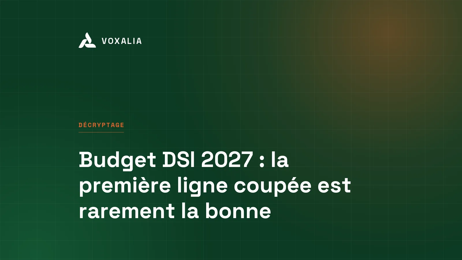 Budget DSI 2027, arbitrages entre licences, cloud et prestations informatiques